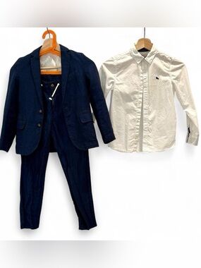 Kids Navy H&M Suit Set with White Shirt